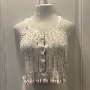 American Eagle Outfitters White Knit Crop Top